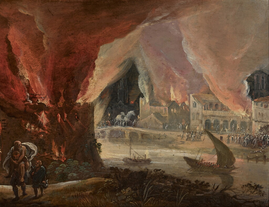 View full screen - View 1 of Lot 306. Aeneas fleeing Troy with Anchises and Ascanius.