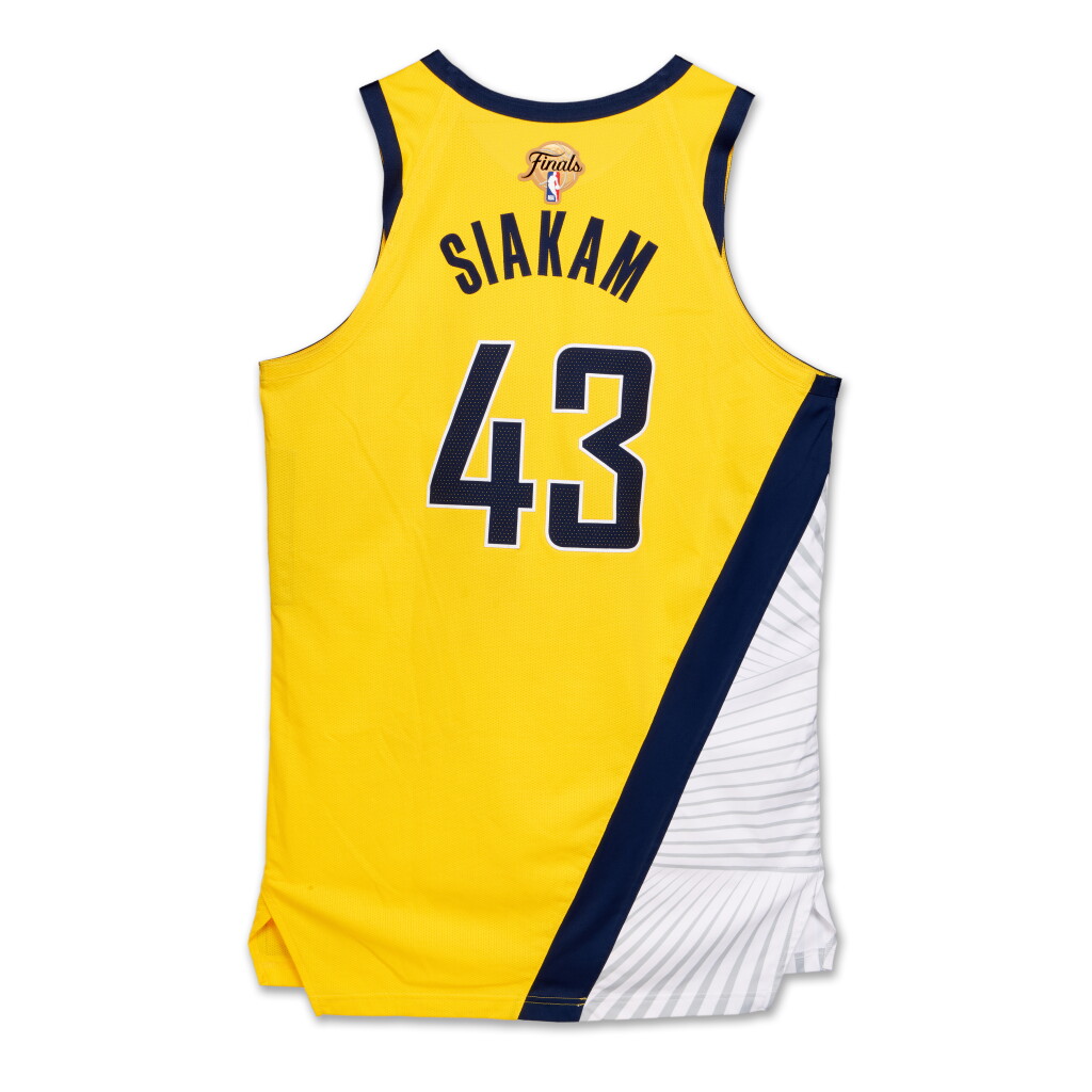 View full screen - View 1 of Lot 32. Pascal Siakam Indiana Pacers 2025 NBA Finals Game Worn Statement Edition Jersey | Game 2 .