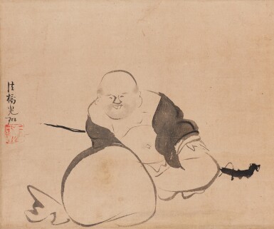 View full screen - View 1 of Lot 2155. Ogata Korin (1658-1716), Hotei, Edo period, early 18th century | 尾形光琳 布袋 江戸時代中期 18世紀初頭.