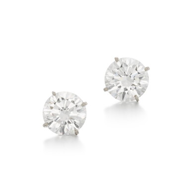View full screen - View 1 of Lot 88. Pair of Diamond Earrings.