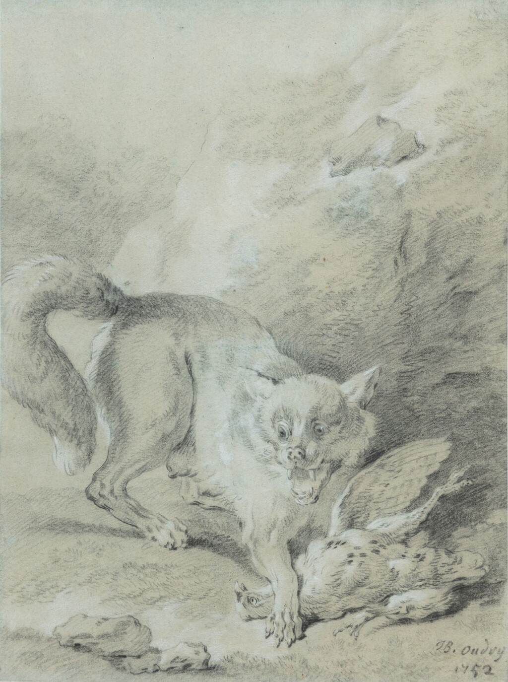 View full screen - View 1 of Lot 119. A fox and a pheasant | Renarde et perdrix.