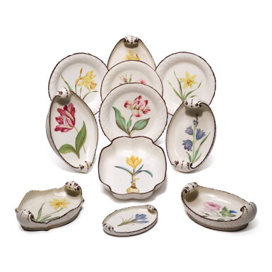 View full screen - View 1 of Lot 148. A DAVENPORT PEARLWARE BOTANICAL ASSEMBLED PART-SERVICE, CIRCA 1810.