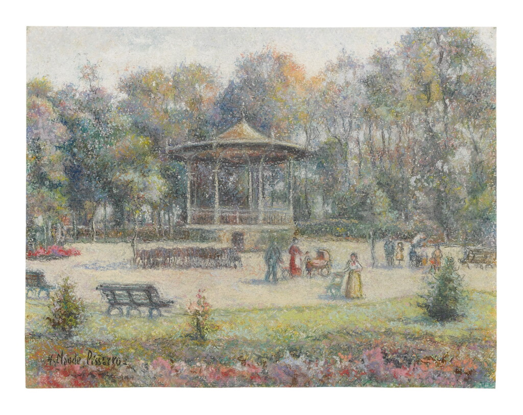 View full screen - View 1 of Lot 98. HUGUES CLAUDE PISSARRO | LE KIOSQUE DU JARDIN PUBLIC DE LOCHES.