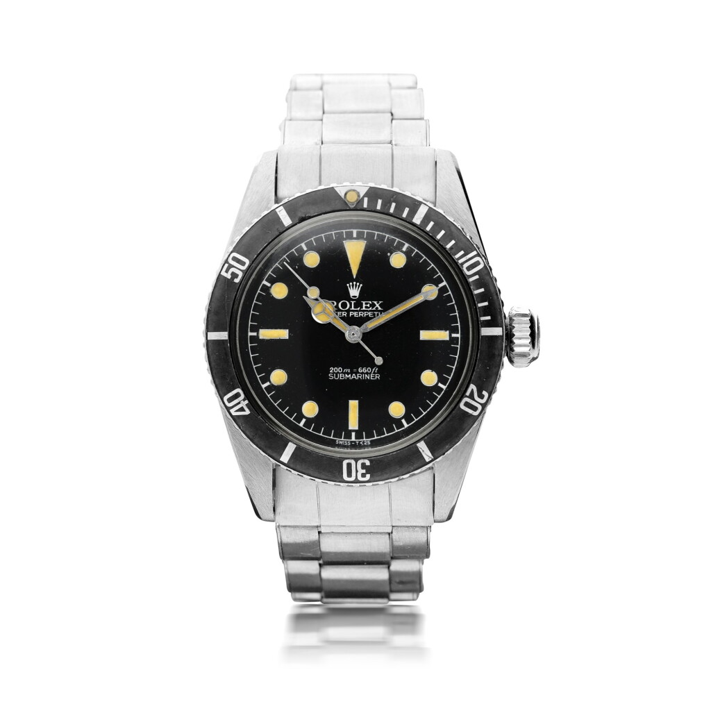 View full screen - View 1 of Lot 44. ROLEX | REFERENCE 6538 'BIG CROWN' SUBMARINER A STAINLESS STEEL AUTOMATIC CENTER SECONDS WRISTWATCH WITH BRACELET, CIRCA 1958.