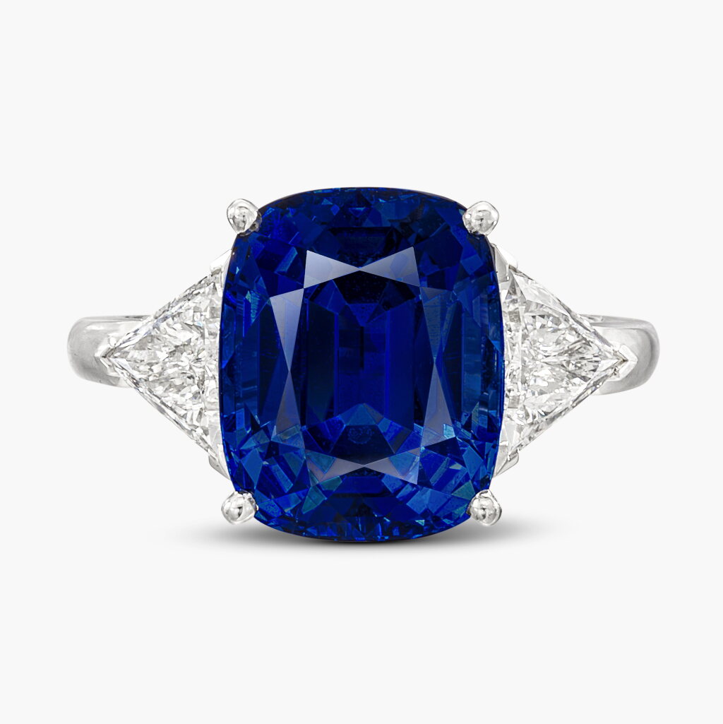View full screen - View 1 of Lot 1626. Sapphire and Diamond Ring | 卡地亞 | 9.38 克拉 天然「皇家藍」未經加熱藍寶石 配 鑽石 戒指.
