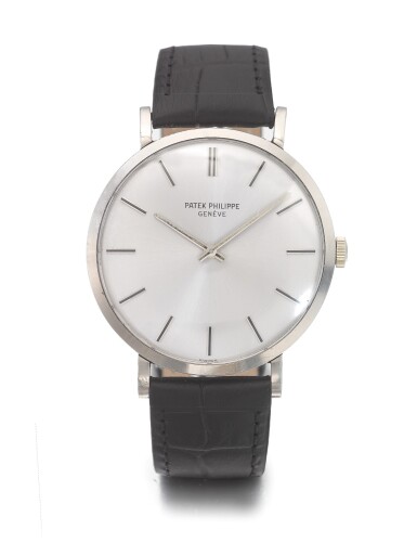 View full screen - View 1 of Lot 166. PATEK PHILIPPE | REF 3538 CALATRAVA, A WHITE GOLD WRISTWATCH CIRCA 1960 .