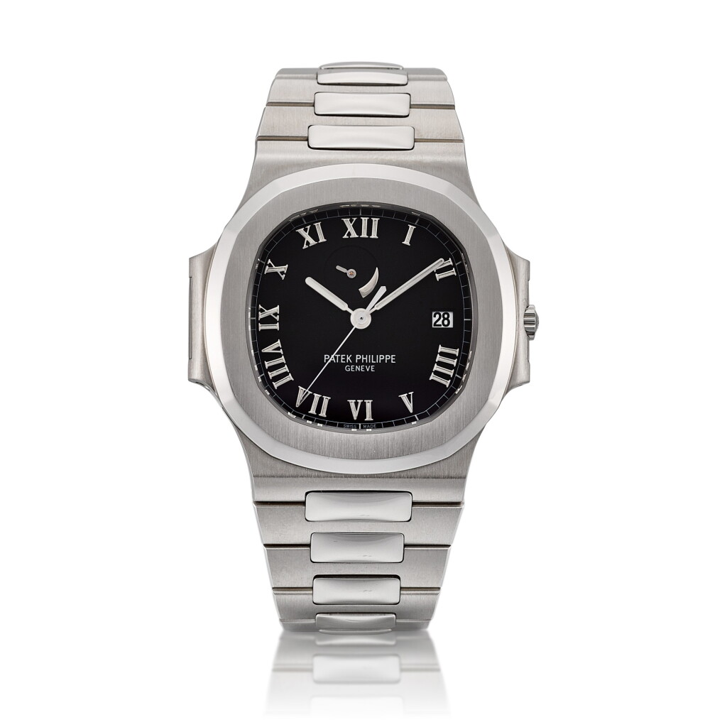 View full screen - View 1 of Lot 8001. Nautilus, Reference 3710 | A stainless steel bracelet watch with date and power reserve indication, Circa 2005 百達翡麗 | Nautilus 型號3710 | 精鋼鏈帶腕錶,備日期及動力儲備顯示,約2005年製.