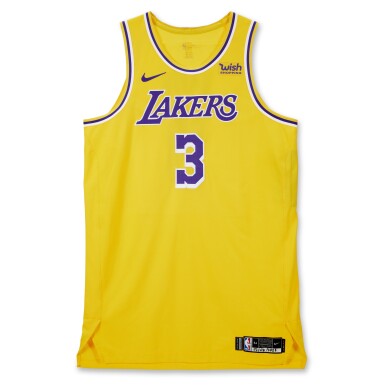 View full screen - View 1 of Lot 14. Anthony Davis Los Angeles Lakers 2020-2021 Game Worn Icon Edition Jersey.