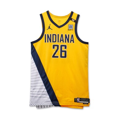 View full screen - View 1 of Lot 94. Ben Sheppard 'NBA Playoff Debut' Indiana Pacers 2024 NBA Playoffs Eastern Conference Round 1 Game Worn Statement Edition Jersey | Game 1.