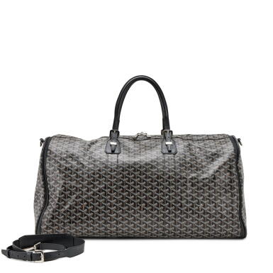 View full screen - View 1 of Lot 137. Black Goyardine Canvas and Clamecy Cowhide Boeing 55 Silver Hardware, 2006.