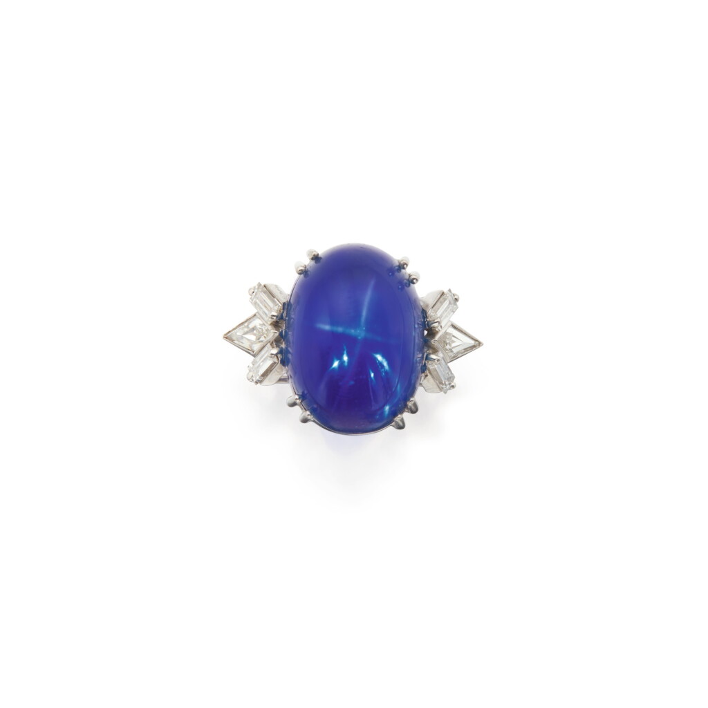 View full screen - View 1 of Lot 182. Star Sapphire and Diamond Ring.