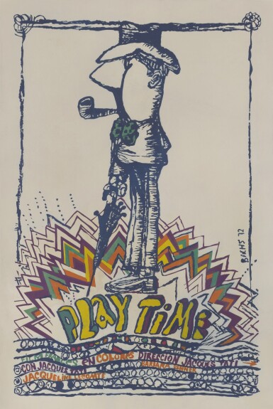 View full screen - View 1 of Lot 138. PLAYTIME (1967) FIRST CUBAN RELEASE SILKSCREEN POSTER, 1972.