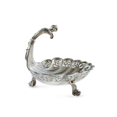 View full screen - View 1 of Lot 301. An Early Victorian Silver Shell Form Basket, Edward Farrell, London, 1839.