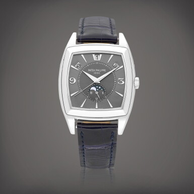 View full screen - View 1 of Lot 2149. Gondolo Calendario, Reference 5135 | A white gold annual calendar wristwatch with moon phases and 24 hours indication, Circa 2009 | 百達翡麗 | GONDOLO CALENDARIO 型號5135 | 白金年曆腕錶,備月相及24小時顯示,約2009年製.