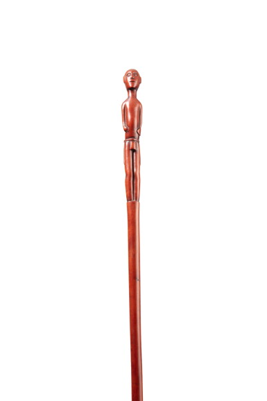 View full screen - View 1 of Lot 237. Zulu / Tsonga staff, attributed to The Master of the Round Eyes, South Africa| Canne, attribuée au Maître des yeux ronds, Zulu / Tsonga, Afrique du Sud.