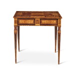 A North Italian Palisander, Satinwood and Marquetry Center Table, probably Lombardy, last quarter 18th century