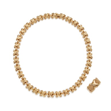 View full screen - View 1 of Lot 141. Gold 'Signature X' Necklace and Gold 'Rope Six-Row' Ring.