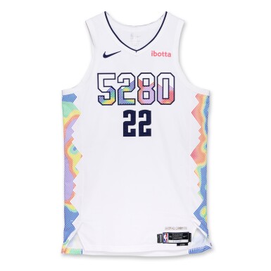 View full screen - View 1 of Lot 87. Zeke Nnaji Denver Nuggets 2025 NBA Playoffs Western Conference Round 1 Game Worn City Edition Jersey | Game 5 .