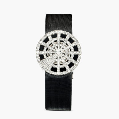 View full screen - View 1 of Lot 1335. Diamond and Onyx Wristwatch | 伯爵 | 鑽石 腕錶.
