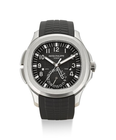 View full screen - View 1 of Lot 27. PATEK PHILIPPE | AQUANAUT, REFERENCE 5164, A BRAND NEW STAINLESS STEEL DUAL TIME ZONE WRISTWATCH WITH DATE AND DAY AND NIGHT INDICATION, CIRCA 2012.