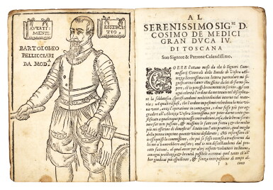 View full screen - View 1 of Lot 358. Pellicciari, Avertimenti militari; Parte prima delle rassegne per essercitare fanteria, Modena, 1600 & 1613.