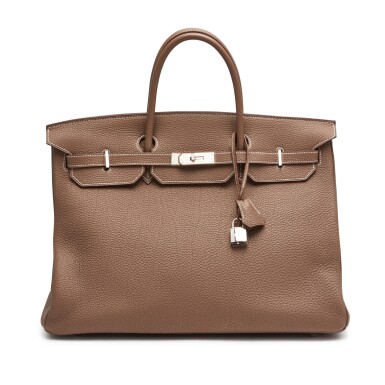 View full screen - View 1 of Lot 391. Etoupe Birkin 40cm in Togo Leather with Palladium Hardware, 2009.
