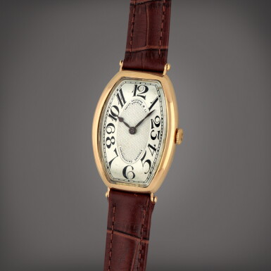 View full screen - View 1 of Lot 23. Chronometro Gondolo | A yellow gold wristwatch | Made in 1913 | 百達翡麗 | Chronometro Gondolo | 黃金腕錶,製作年份1913.