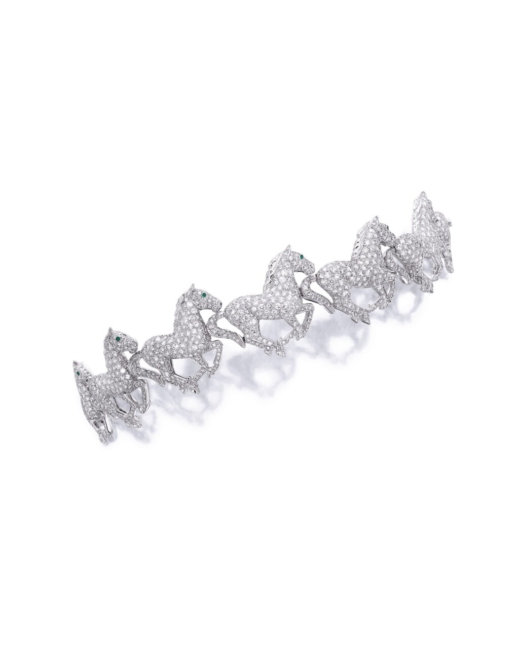 View full screen - View 1 of Lot 1608. Cartier | Diamond and Emerald Bracelet | 卡地亞 | 鑽石 配 祖母綠 手鏈.