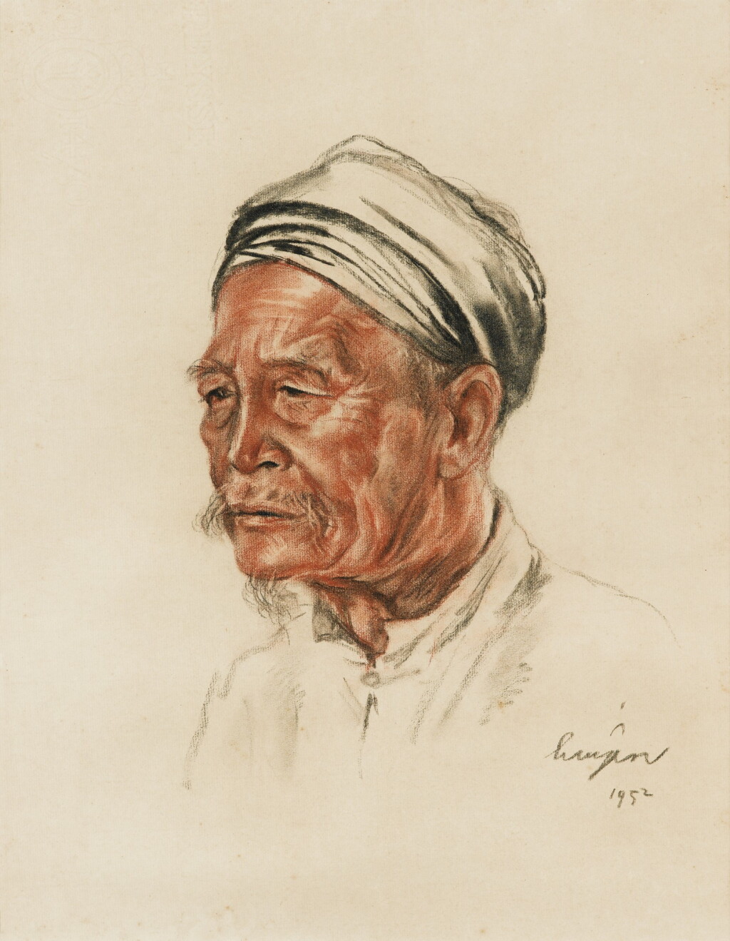 View full screen - View 1 of Lot 2067. Nguyen Huyen | Portrait of an Old Vietnamese Gentlemen 越南老人肖像.