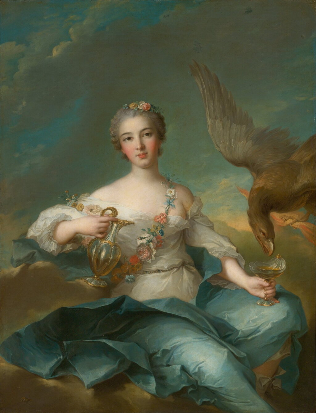 View full screen - View 1 of Lot 36. Portrait of Louise-Henriette de Bourbon-Conti, Duchesse de Chartres as Hébé.