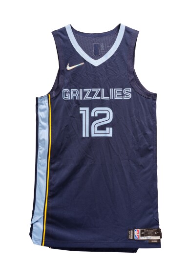 View full screen - View 1 of Lot 16. Ja Morant Game Worn Memphis Grizzlies 2021-2022 Season Jersey.