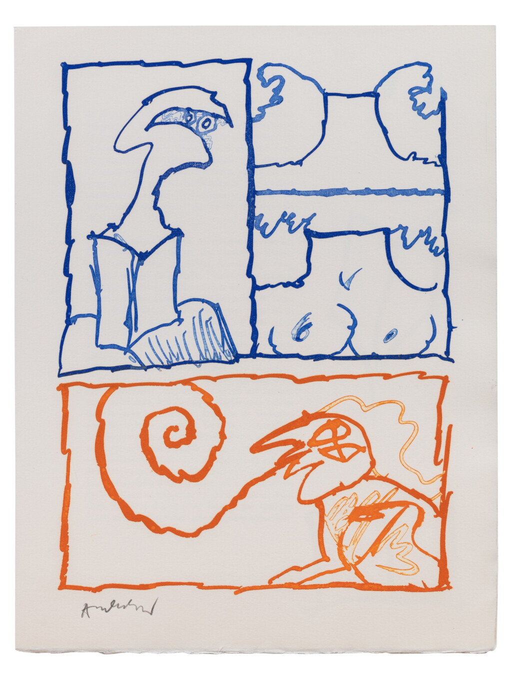 View full screen - View 1 of Lot 186. Le Rêve de l'ammonite. 1975. 1/60 avec 2 suites, soit 21 eaux-fortes et lithos signées..