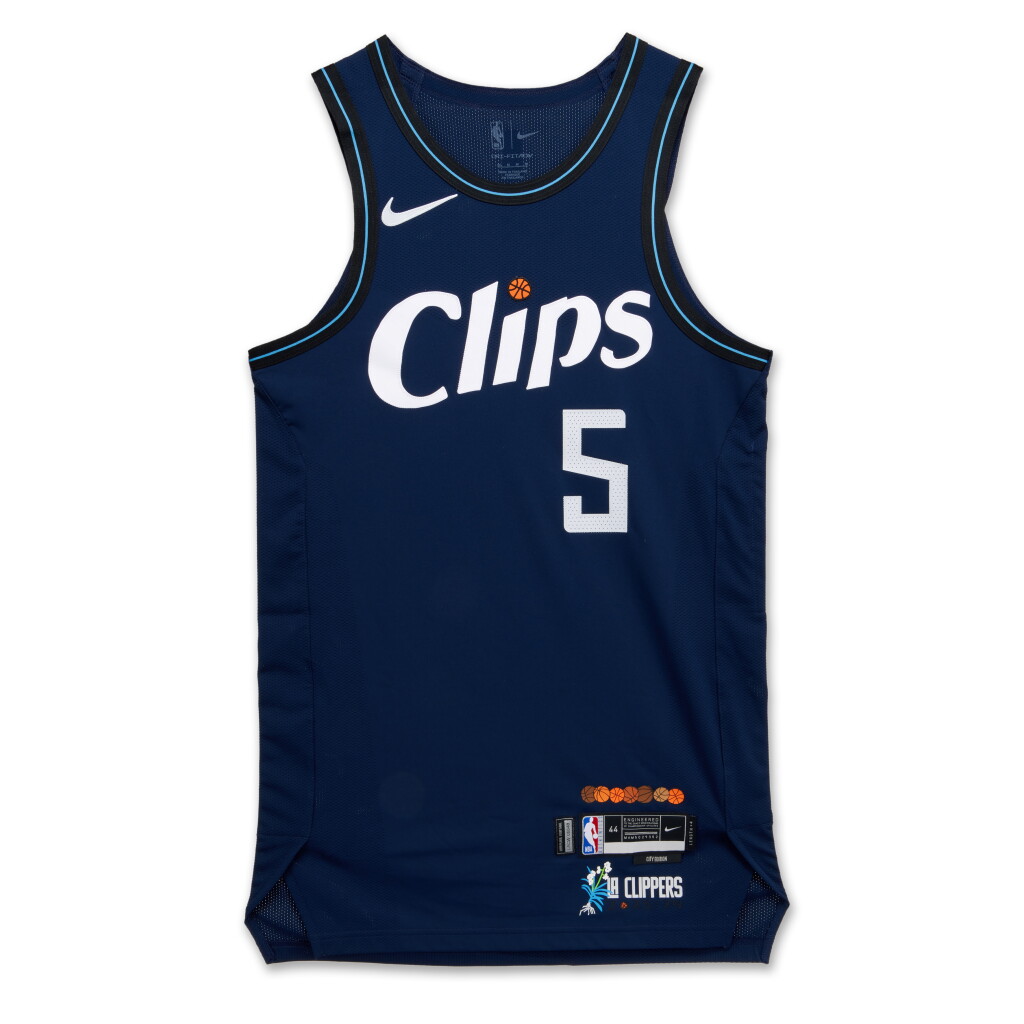 View full screen - View 1 of Lot 69. Bones Hyland Los Angeles Clippers 2023-2024 Game Worn City Edition Jersey.