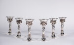 A Set of Six Danish Silver Grapevine Candlesticks, No. 263B, Designed by Georg Jensen, George Jensen Silversmithy, 1998–1999