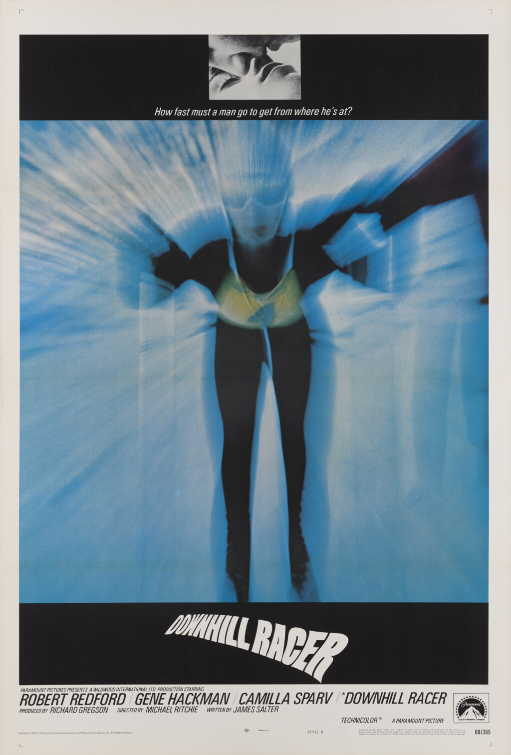 View full screen - View 1 of Lot 169. Downhill Racer (1969), style B poster, US.
