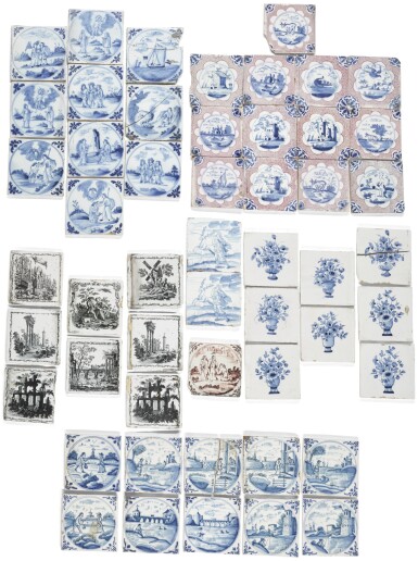 View full screen - View 1 of Lot 240. A COLLECTION OF ENGLISH AND DUTCH DELFTWARE TILES, MAINLY LATE 18TH CENTURY.