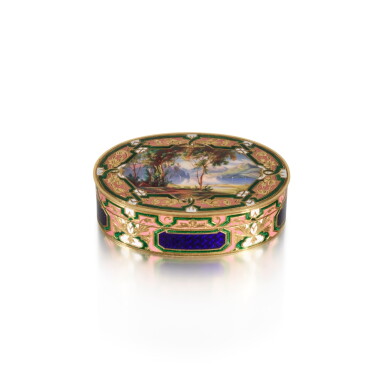 View full screen - View 1 of Lot 166. A Gold and Enamel Snuff Box, Paris, 1838-1847.