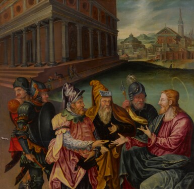 View full screen - View 1 of Lot 215. Christ among the Pharisees.