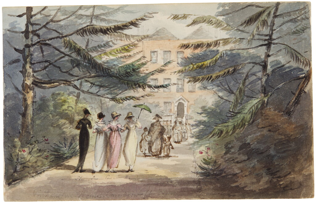 Voir en plein écran - Voir 1 du lot 177. Elegant figures walking towards Northampton House, Camberwell.