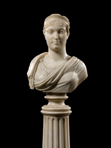 View full screen - View 1 of Lot 19. Workshop of Lorenzo Bartolini (1777-1850), after François-Joseph Bosio (1768-1845) Marie-Louise of Austria (1791-1847), Empress of the French | Atelier de Lorenzo Bartolini (1777-1850), d'après François-Joseph Bosio (1768-1845) Marie-Louise d'Autriche (1791-1847), Impératrice des Français,.