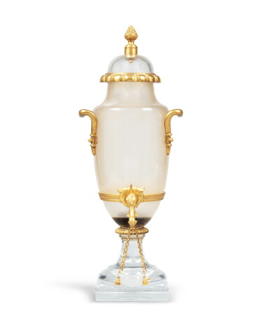 View full screen - View 1 of Lot 1060. Baccarat for Caron, Perfume fountain in crystal and gilt bronze | Baccarat pour Caron, Fontaine à parfum en cristal et bronze doré.