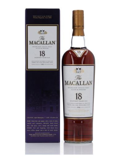 View full screen - View 1 of Lot 29. The Macallan 18 Year Old Sherry Oak 43.0 abv 1988 (1 Bottle 75cl).