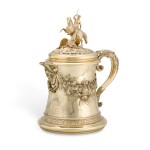 Knighton Races, 1875. A Victorian silver-gilt racing trophy ewer, Charles Frederick Hancock, London, 1859