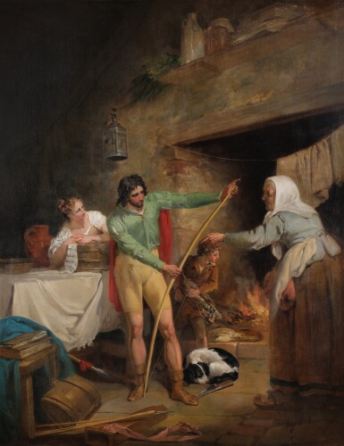 View full screen - View 1 of Lot 71. King Alfred in the house of the neatherd.