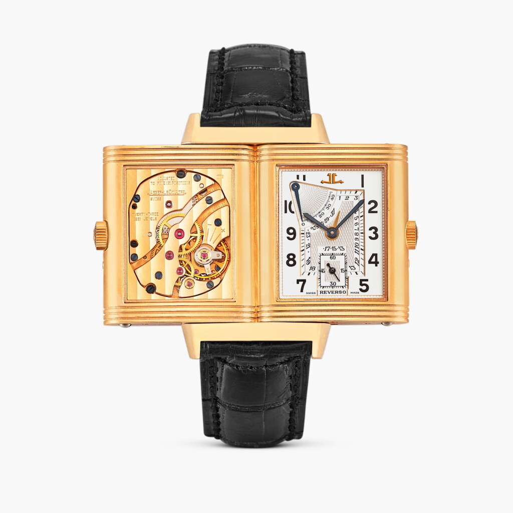 View full screen - View 1 of Lot 2286. Reverso 60th Anniversary, Reference 270.2.64 | A limited edition pink gold reversible wristwatch with date and power reserve, Circa 1991.