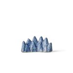 An underglaze-blue mountain-form brushrest, Joseon dynasty, 19th century