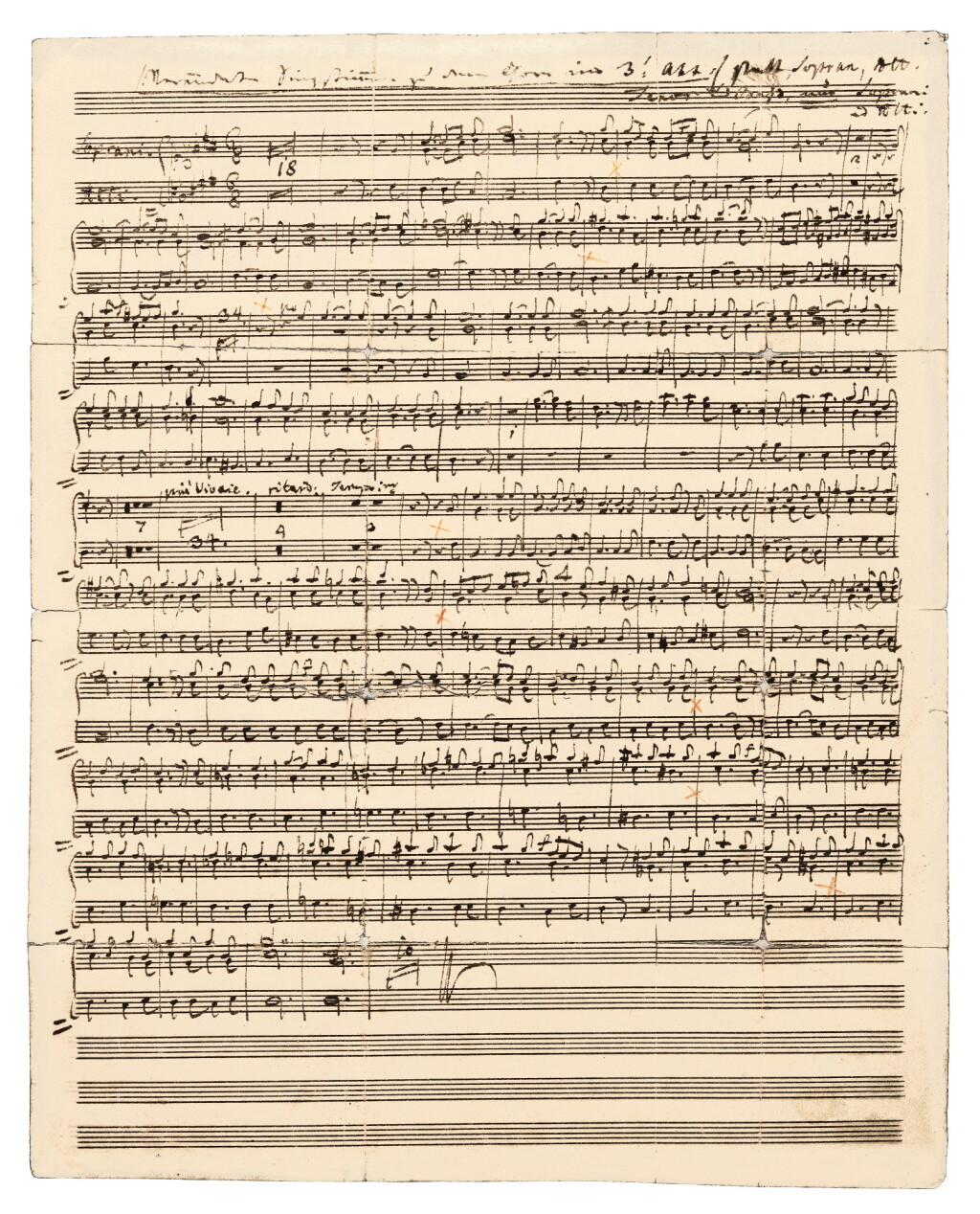 View full screen - View 1 of Lot 70. Carl Maria von Weber (1786-1826). Autograph manuscript of a chorus from his final opera, "Oberon", 1826.