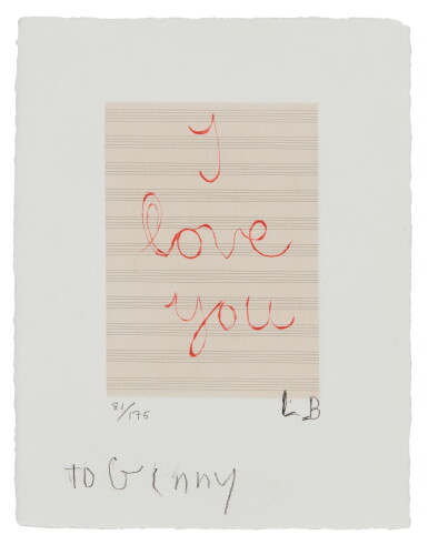 View full screen - View 1 of Lot 59. LOUISE BOURGEOIS | I LOVE YOU (MOMA 1139).