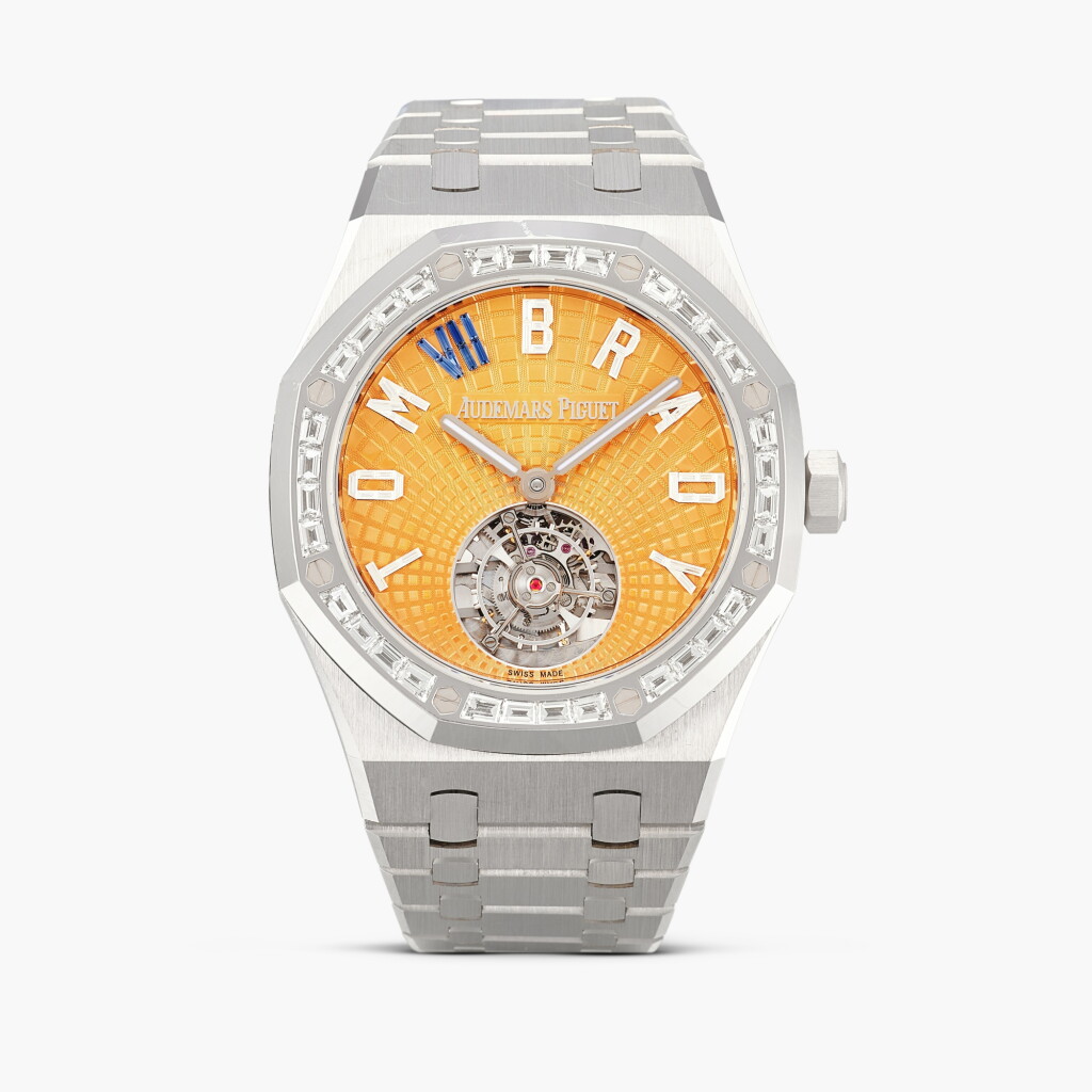 View full screen - View 1 of Lot 2411. Royal Oak "The Roast", Reference 26730BC.ZZ.1320BC.99 | A unique white gold and diamond-set flying tourbillon bracelet watch, Owned by Tom Brady, Circa 2024.