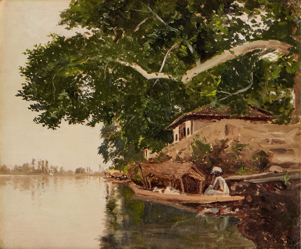 View full screen - View 1 of Lot 330. Shikara on Dal Lake, Srinagar, India.